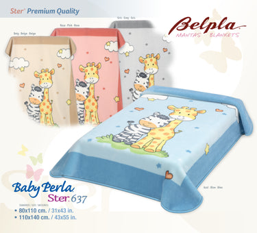 Belpla Baby Pram Blanket with Giraffe Design