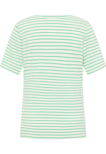 Barbara Lebek Striped Top - Tropical Green/Off White