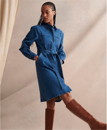 Barbour Longfield Denim Dress - Authentic Wash