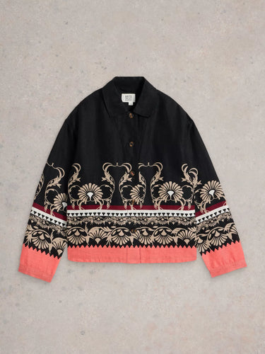 White Stuff Carrie Linen Jacket in Black