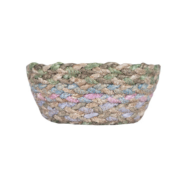 The Braided Rug Woven Bread Basket - Pastel