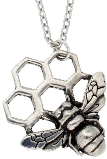 Bee on Honeycomb Pendant