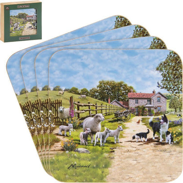 Border Collie & Sheep Coasters Set of 4