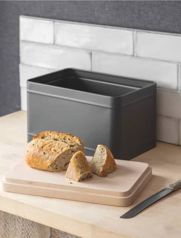 Borough Bread Bin in Charcoal - Steel