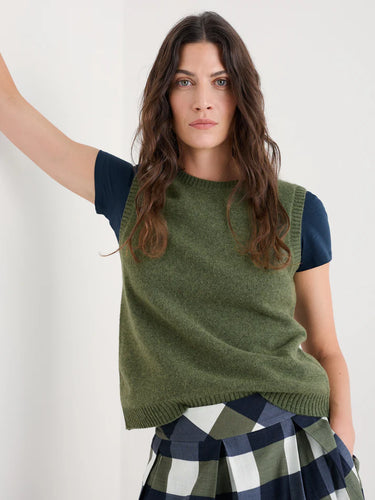 Seasalt East View Knitted Vest in Light Olive