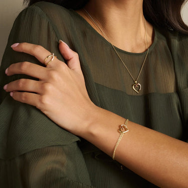Clogau Forever Yours 9ct Solid Gold Kiss Double-Chain Bracelet with Diamonds - CGKDBR