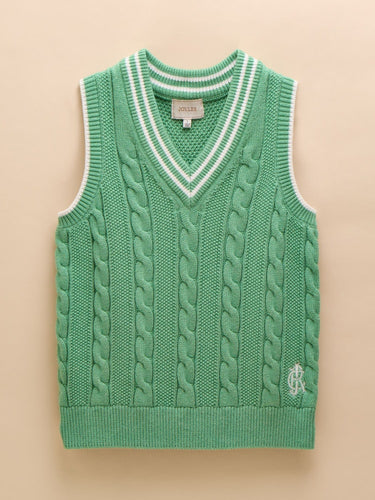 Joules Deuce Cable Knitted Cotton Vest