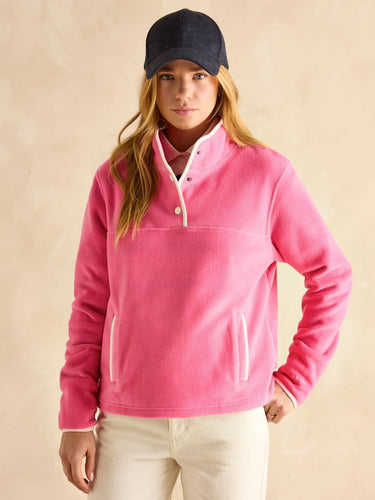Joules Lulworth Pink Funnel Neck Fleece