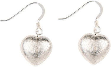 Carrie Elspeth Brushed Silver Heart Earrings