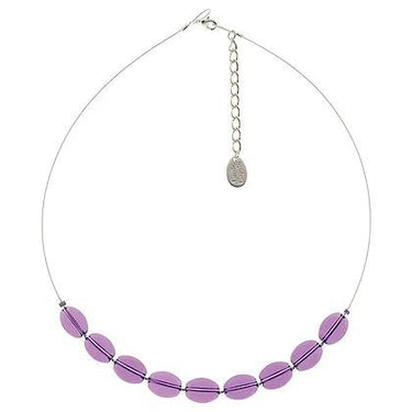 Carrie Elspeth Glass Ovals Necklace in Amethyst