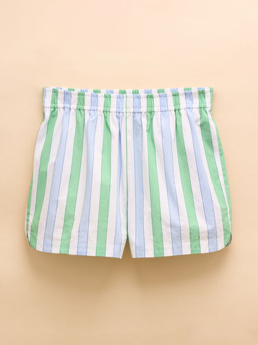 Joules Cotton Striped Shorts Blue/Green