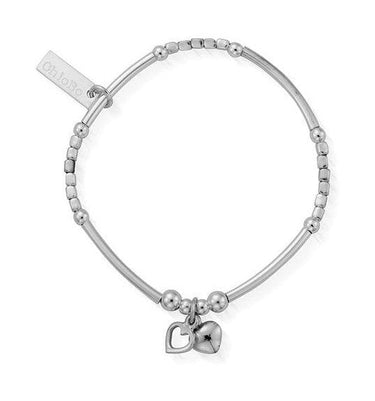 ChloBo Childrens Mini Noodle Cube Double Heart Bracelet