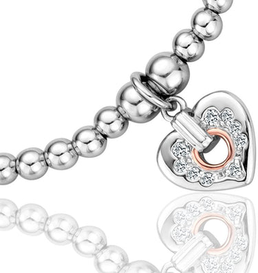 Clogau Cariad Sparkle Heart Affinity Bead Bracelet