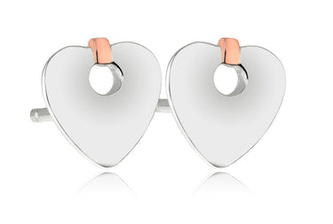 Clogau Cariad® Stud Earrings in Sterling Silver and 9ct gold