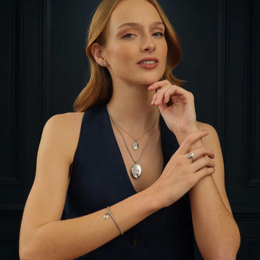 Clogau Forget Me Not Oval Pendant