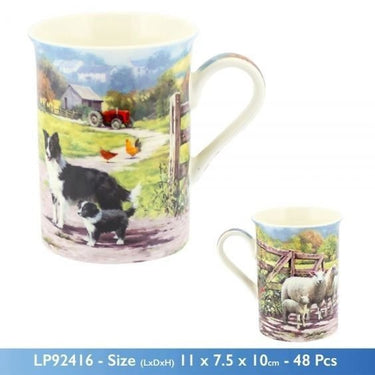 COLLIE & SHEEP FINE CHINA MUG