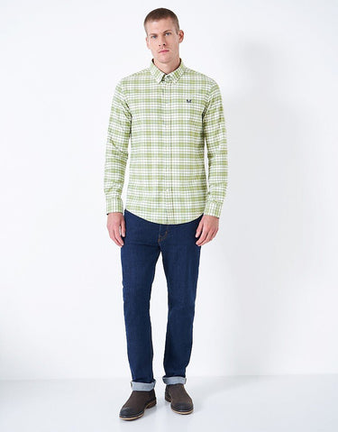 Crew Georgie Oxford Check Shirt - Artichoke White