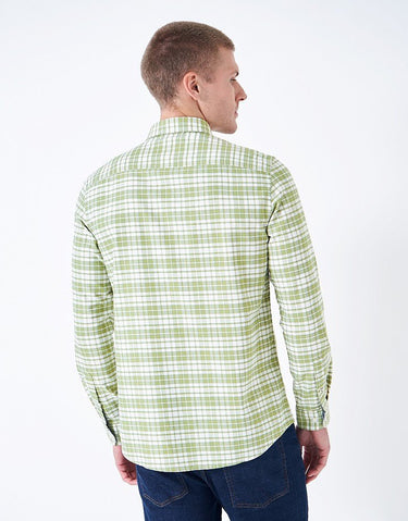 Crew Georgie Oxford Check Shirt - Artichoke White