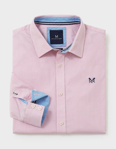 Crew Micro Stripe Classic Fit Cotton Shirt - Pink