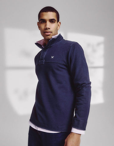 Crew Padstow Pique Sweatshirt - Navy