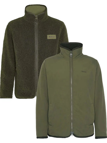Barbour Men's Reversible Fleece Jacket in Fern