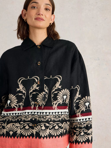 White Stuff Carrie Linen Jacket in Black