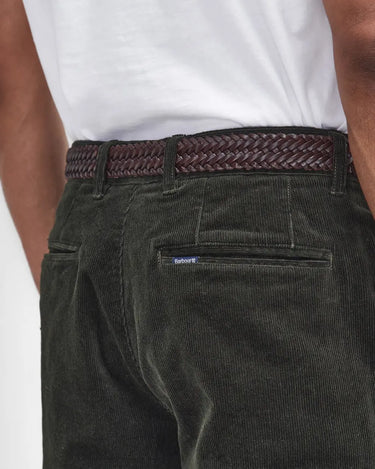 Barbour Men's Stretch Cord Tailored Trousers in Forest Green
