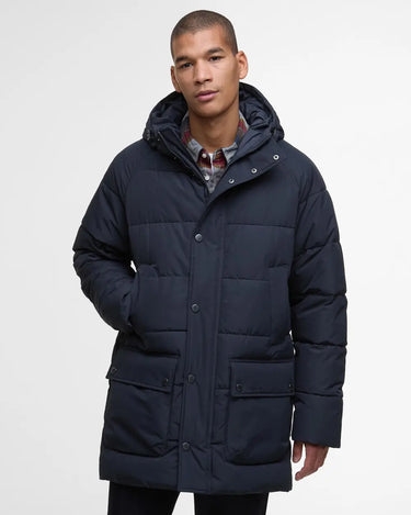 Barbour Hooded Bedale Puffer Jacket in Dark Navy