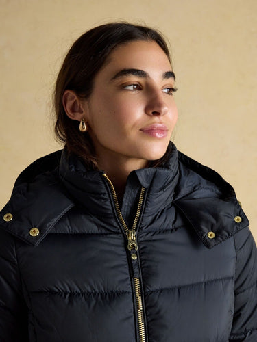 Joules Hadlow Showerproof Padded Coat with Hood in Navy