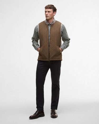 Barbour Shoveler Knitted Gilet in Stone