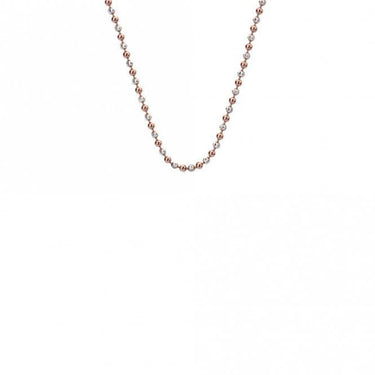 Emozioni Silver & Rose Gold Plated Accent Bead Chain 18 Inch