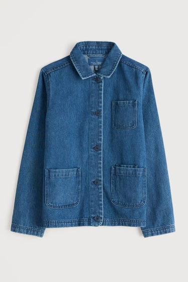 Seasalt Reading Rocks Denim Jacket in Mid Wash High Twist