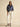 Joules Southwold Button Down Striped Sweatshirt in Navy Blue