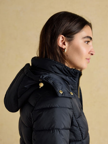 Joules Hadlow Showerproof Padded Coat with Hood in Navy