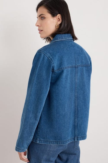 Seasalt Reading Rocks Denim Jacket in Mid Wash High Twist