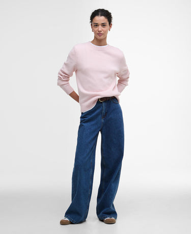 Barbour Women's Woodhouse Crew Neck Knitted Jumper in Pink Blush