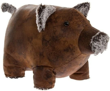 Faux Leather Antique Look Pig Doorstop