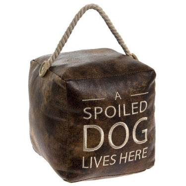 Faux Leather 'Spoiled Dog' Doorstop