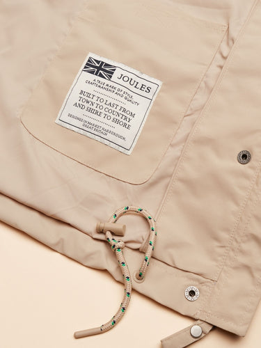 Joules Portwell Waterproof Raincoat with Hood in Neutral
