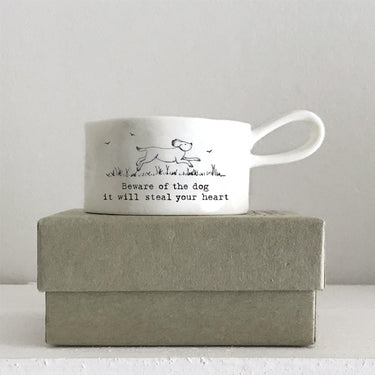 EAST OF INDIA HANDLED TEA LIGHT HOLDER BEWARE OFTHE DOG