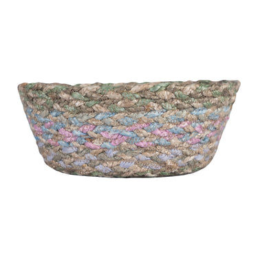 The Braided Rug Woven Bread Basket - Pastel