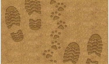 Foot and Paw Prints Door Mat