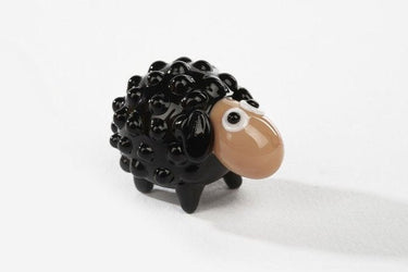 Glass Black Sheep Mini Ornament