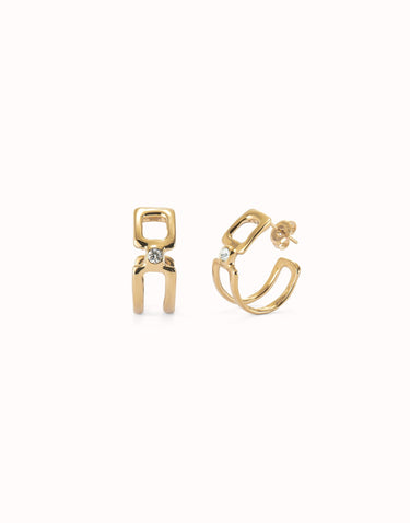 UNODE50 HOOP EARINGS WITH WHITE TOPAZ