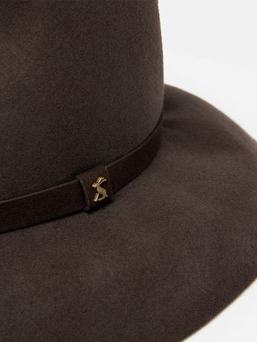 JOULES 223586 HAZLETON FEDORA HAT IN DARK BROWN