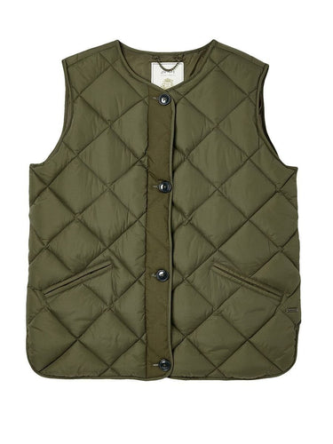 Joules Radley Diamond Quilt Gilet - Grape Leaf