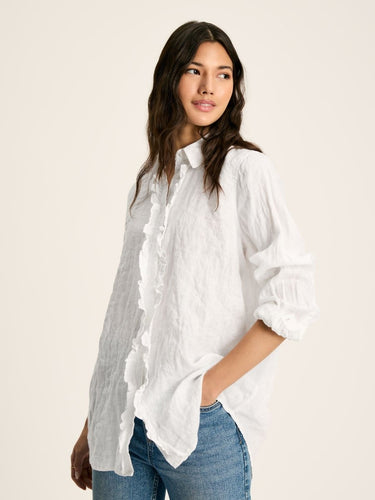 Joules Selene Frill Linen Blouse