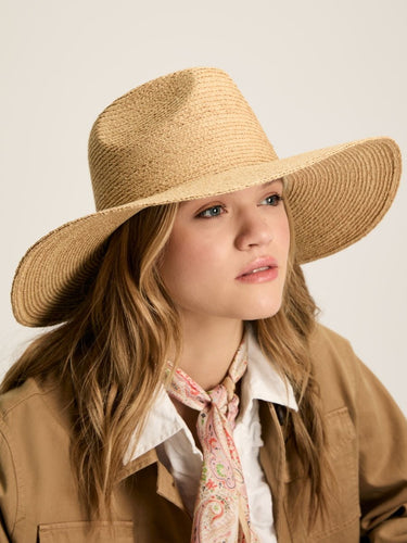 Joules Seville Natural Straw Fedora Hat