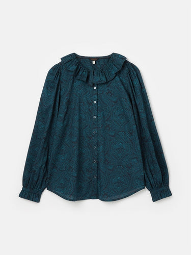 Joules Women's Fallon Waterfall Blouse - Navy Paisley