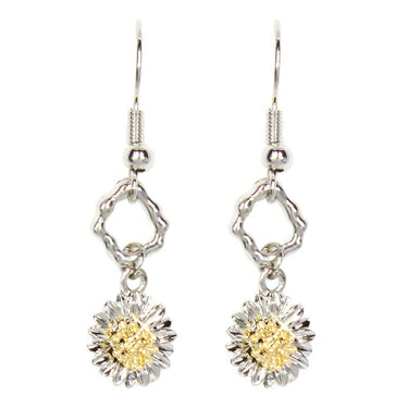 Lila c3007 Gold & Rhodium Daisy Earrings